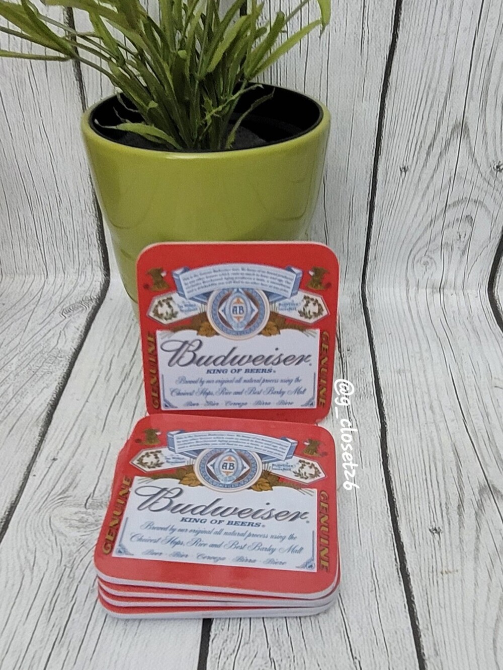 7 Budweiser Red Label Coaster Set